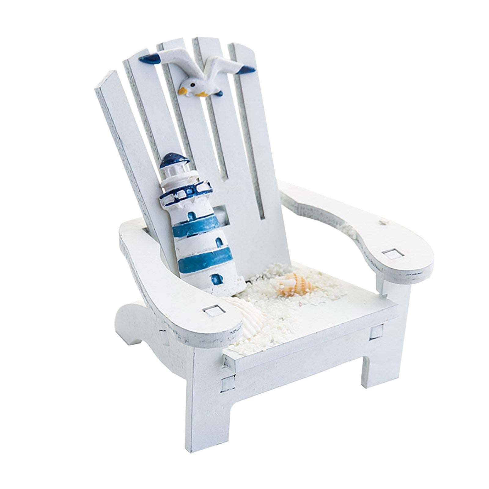 Beach Chair Home Decoration Creative Cute Ocean Beach Chair Ornament Wooden Craft Mini Miniature Kids Toy Decoración Hogar Doba